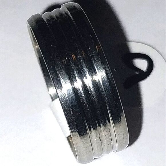 Stainless steel wide band hypoallergenic nickel free Men's ring sz 9 - Picture 3 of 5